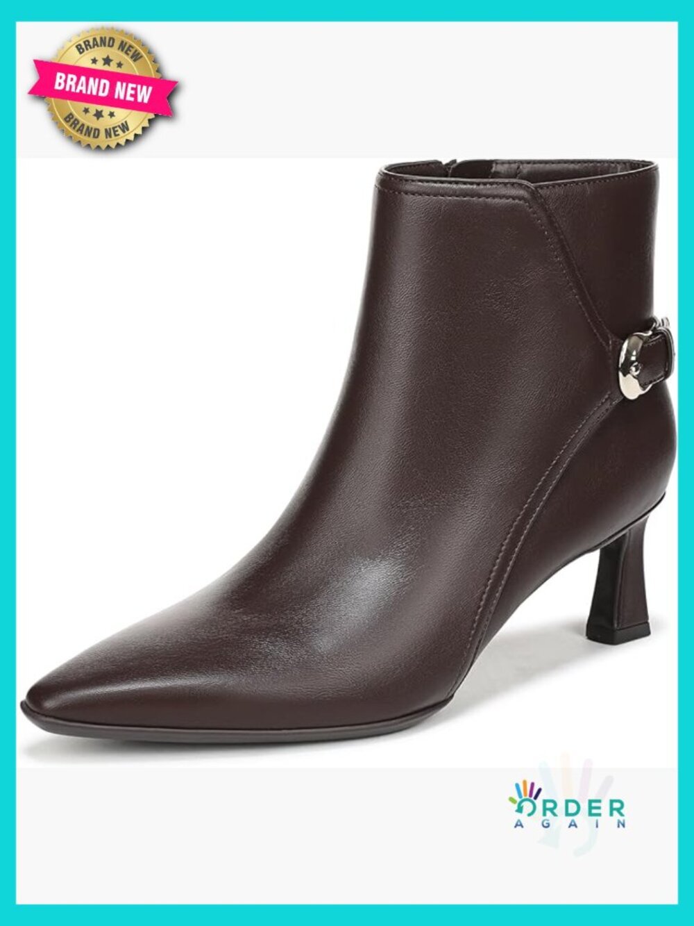 Ankle Boots with Side Zip Snip Toe 2.1in Heel Comfort Fit Bootie
